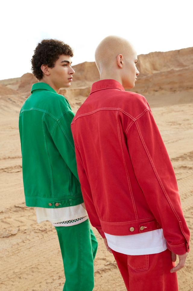 BDG Red Overdyed Denim Trucker Jacket #2