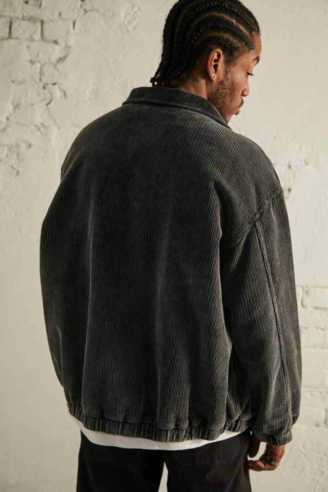 BDG – Verwaschene Harrington-Cordjacke in Schwarz #3