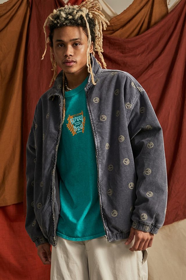 BDG Embroidered Peace Corduroy Harrington Jacket | Urban Outfitters UK