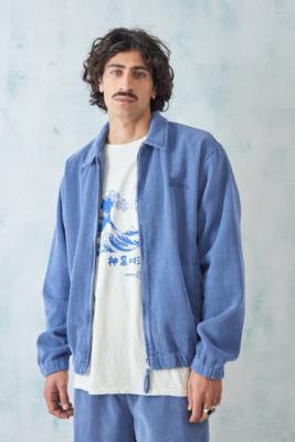 BDG Blue Recycled Corduroy Harrington Jacket - Blue XL at Urban Outfitters