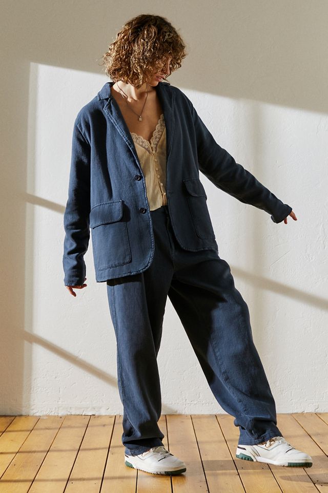 Loom Blazer de algodón con textura azul marino #7