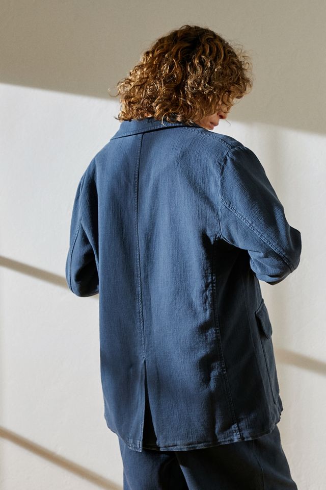 Loom Blazer de algodón con textura azul marino #9