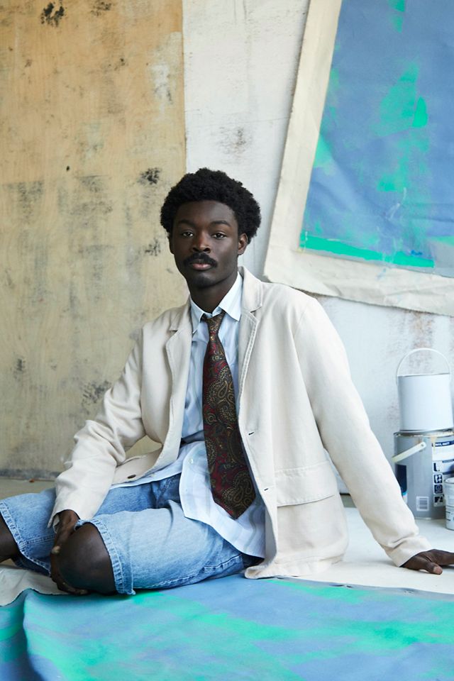 Loom Stone Linen Blazer Urban Outfitters UK