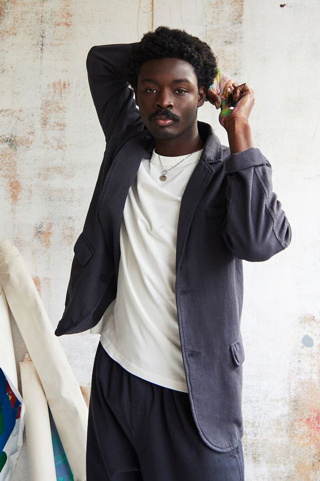 Loom Navy Linen Blazer 