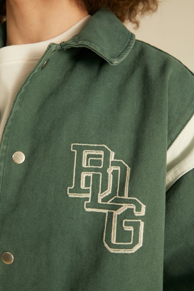 BDG Green Twill Varsity Jacket  #3