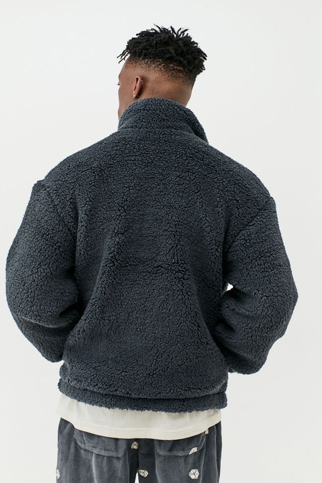 UO Washed Black Fleece Jacket #1