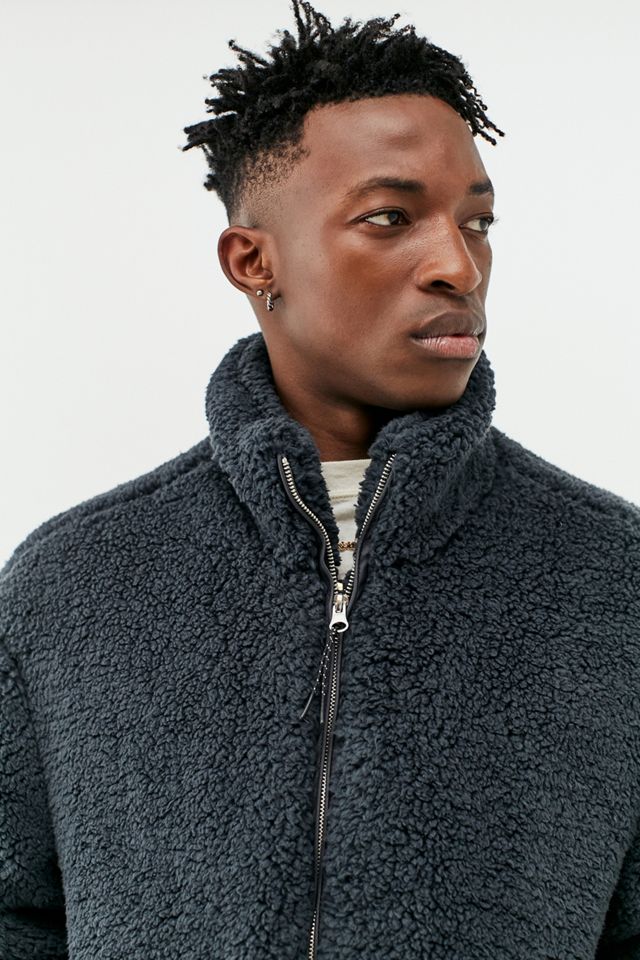 UO Washed Black Fleece Jacket #2
