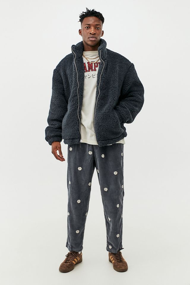 UO Washed Black Fleece Jacket #3