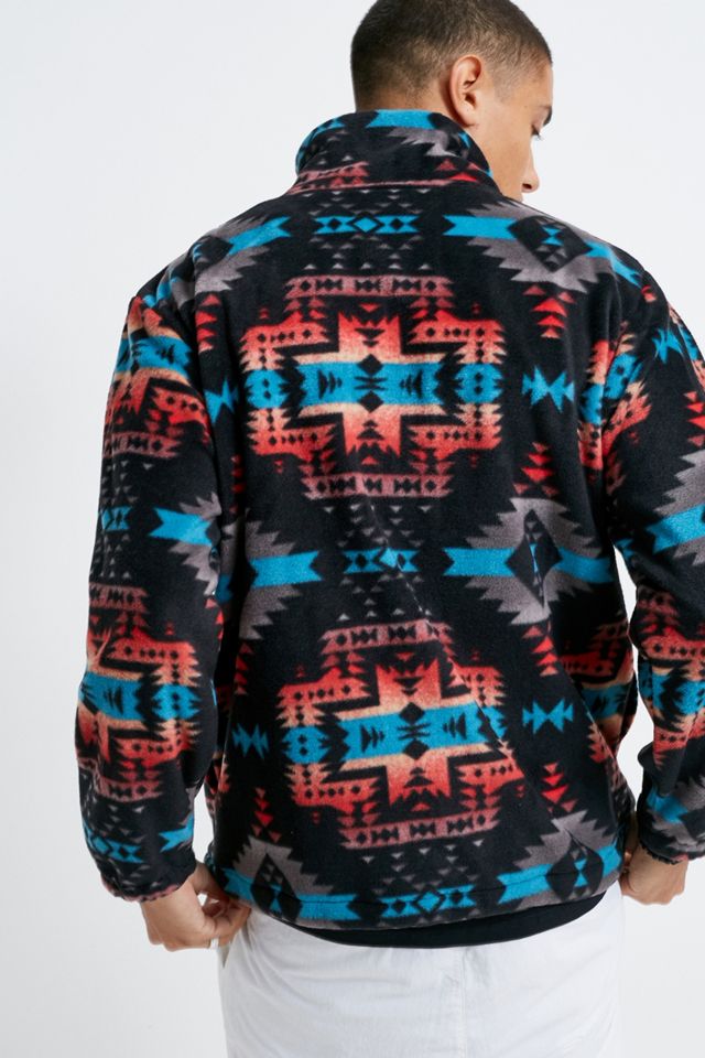 Black Mountain Apparel Black Geo Print Fleece Jacket #1