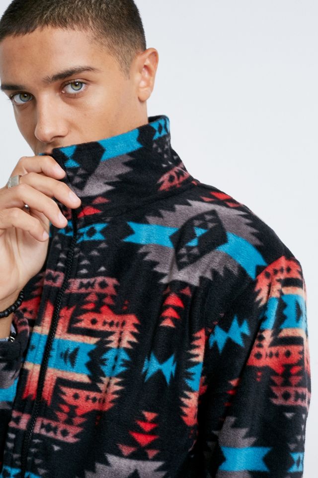 Black Mountain Apparel Black Geo Print Fleece Jacket #3