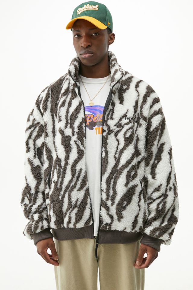 Leopard print outlet borg jacket