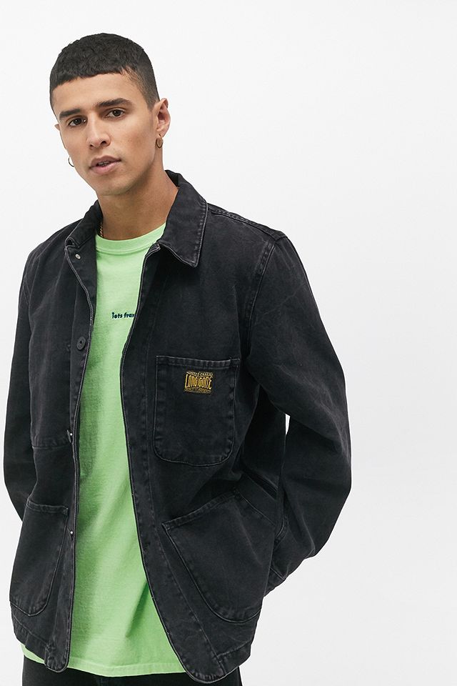 Long Gone UO Exclusive Washed Black Chore Jacket | Urban Outfitters UK