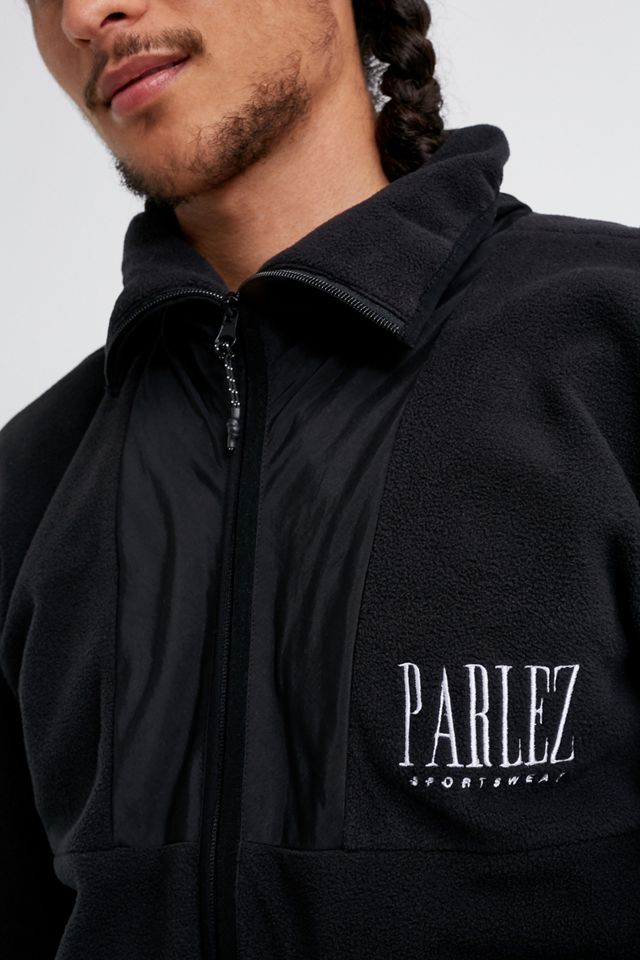 Parlez – Fleecejacke mit Reißverschluss in Schwarz #3