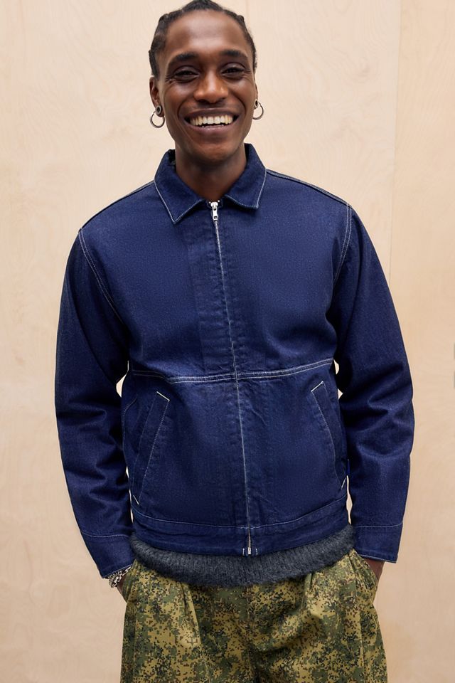 Veste en denim japonais fil flammé indigo Gramicci #1
