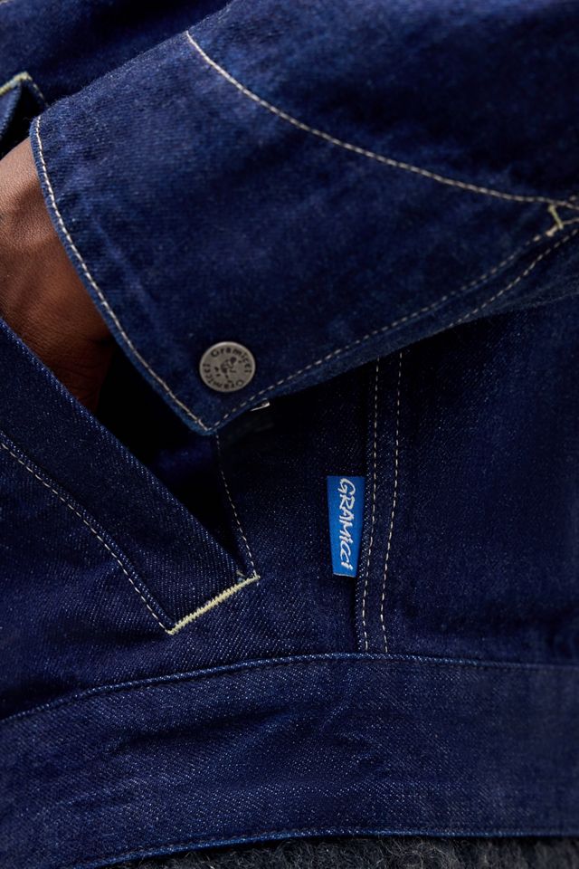 Veste en denim japonais fil flammé indigo Gramicci #3