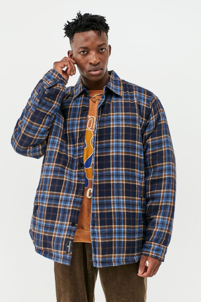 BDG Blue Padded Check Shacket | Urban Outfitters UK