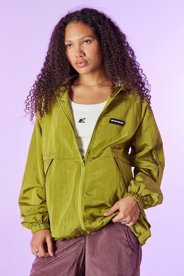 iets frans... Iridescent Chartreuse Crinkle Packable Windbreaker #4
