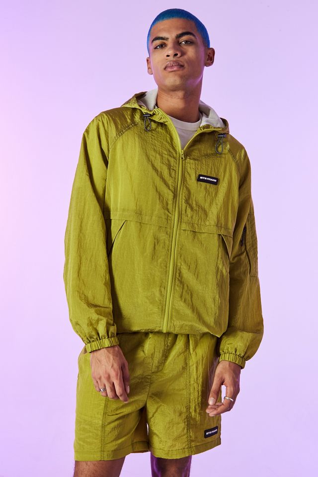 iets frans... Iridescent Chartreuse Crinkle Packable Windbreaker ...