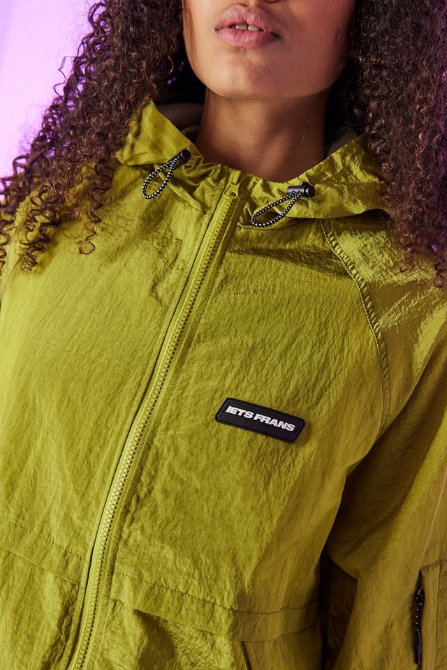 iets frans... Iridescent Chartreuse Crinkle Packable Windbreaker #5