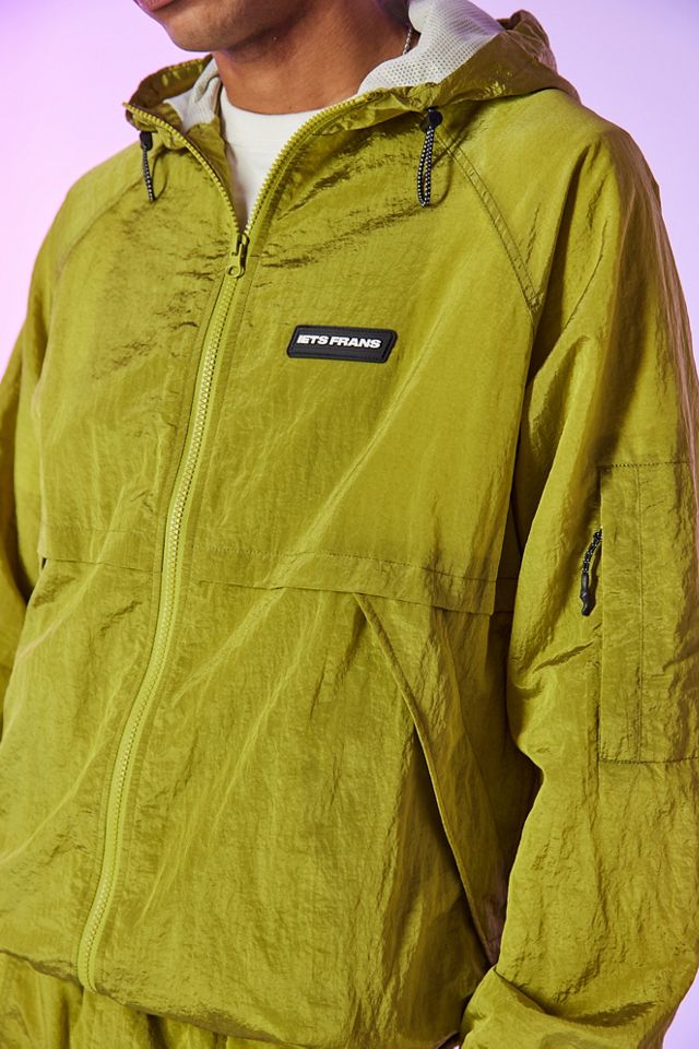 iets frans... Iridescent Chartreuse Crinkle Packable Windbreaker #2