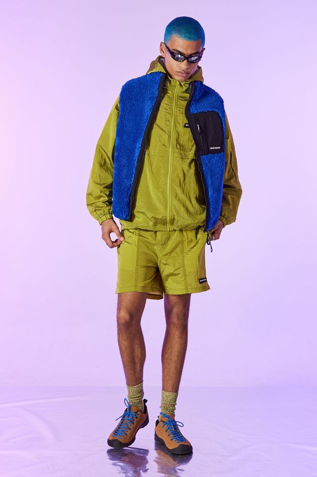 iets frans... Iridescent Chartreuse Crinkle Packable Windbreaker #1
