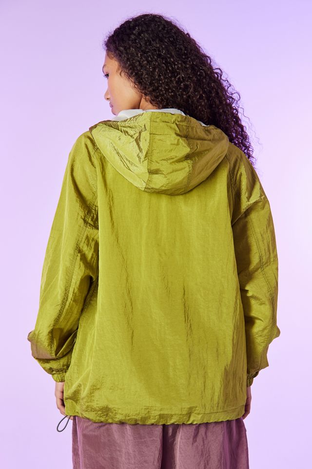 iets frans... Iridescent Chartreuse Crinkle Packable Windbreaker #7