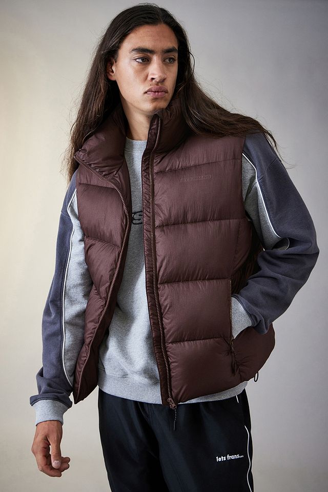 iets frans...Burgundy Ripstop Nylon Gilet | Urban Outfitters UK