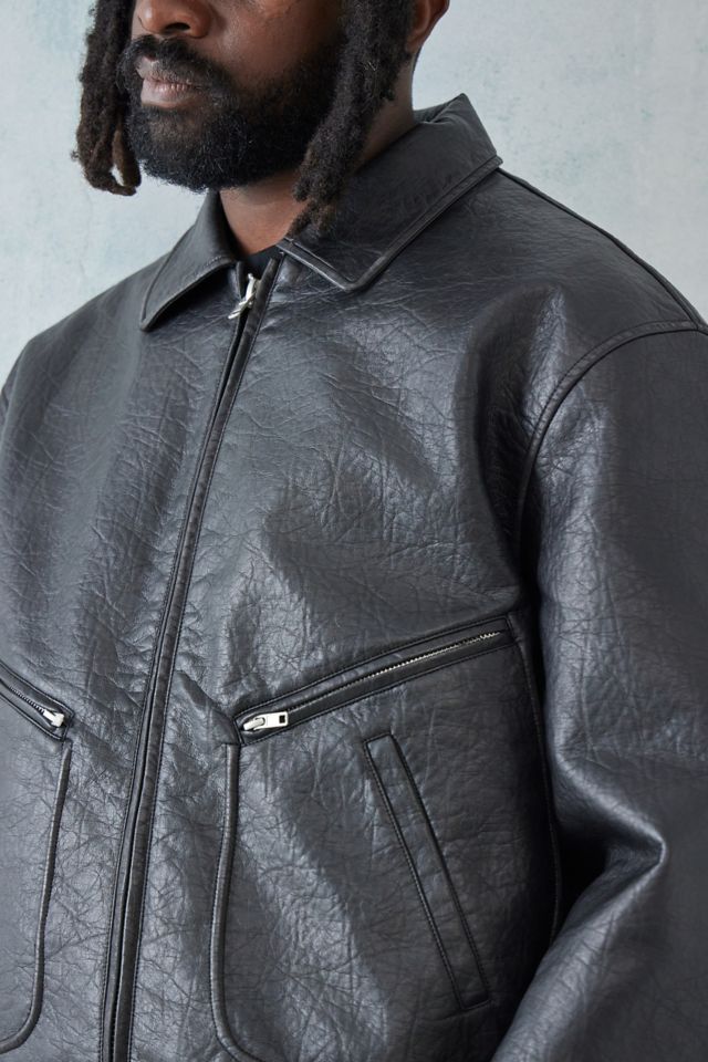 Faux leather outlet mens jacket