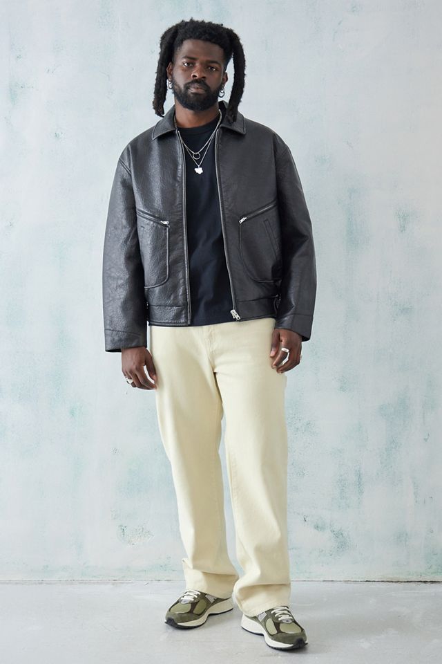 BDG Side Pocket Faux Leather Bomber Jacket  #2