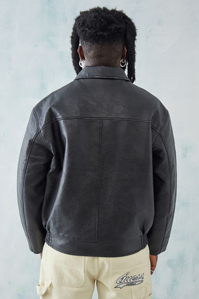 BDG Side Pocket Faux Leather Bomber Jacket  #3