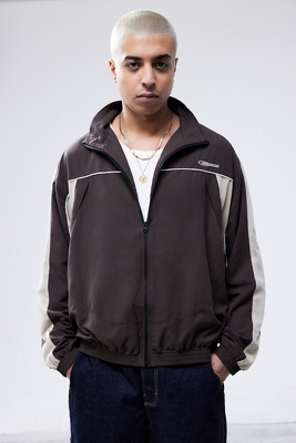iets frans... Brown Mesh Panel Track Jacket | Urban Outfitters UK
