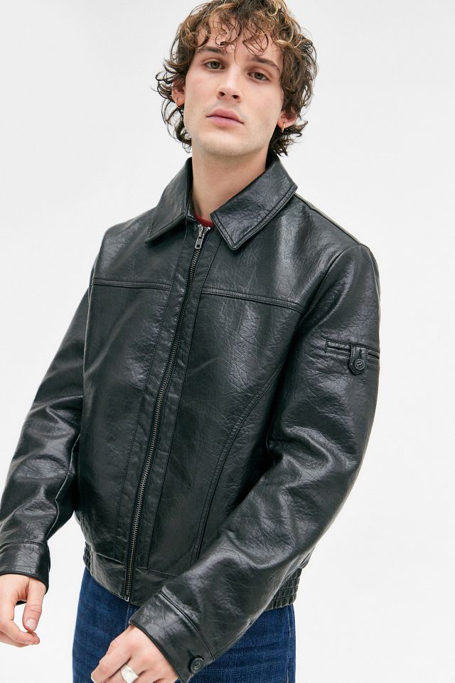 BDG Black Faux Leather Jacket Urban Outfitters UK