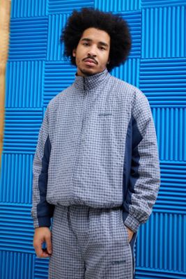 iets frans... Blue Check Panel Track Top