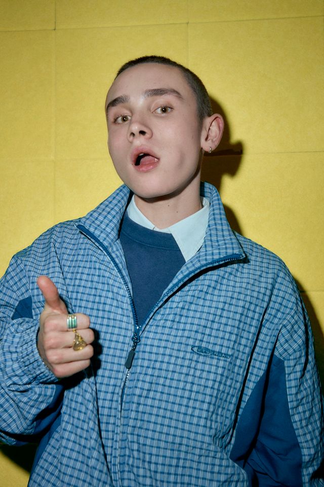 iets frans... Blue Check Panel Track Top #1