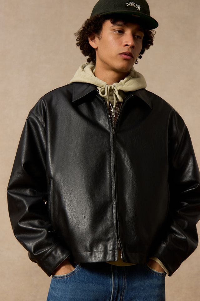 Loom Schwarze Julian Kunstleder-Crop-Jacke #1