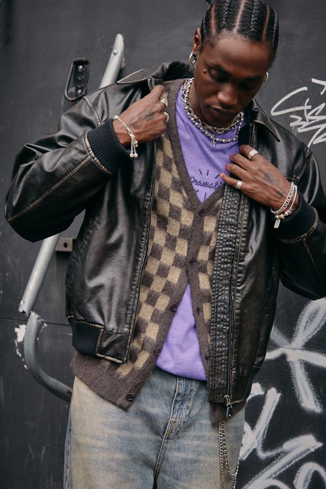 Veste en simili cuir lavé noir BDG Jerry #1
