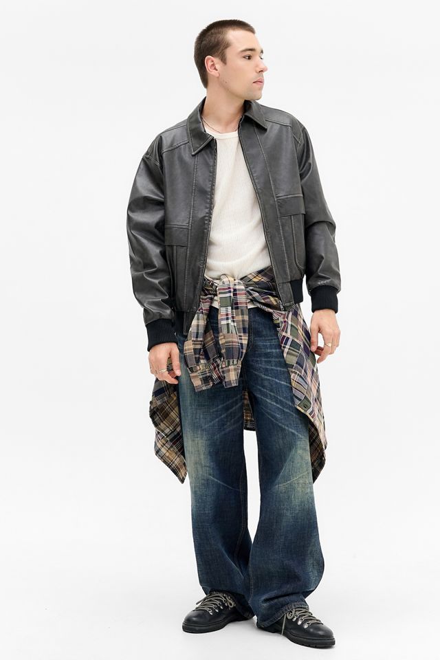Chaqueta Bomber de Cuero Sintético Kyle BDG #1