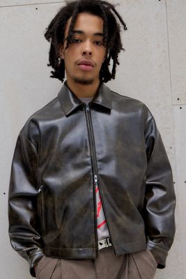 Loom Washed Black Julian Faux-Leather Jacket