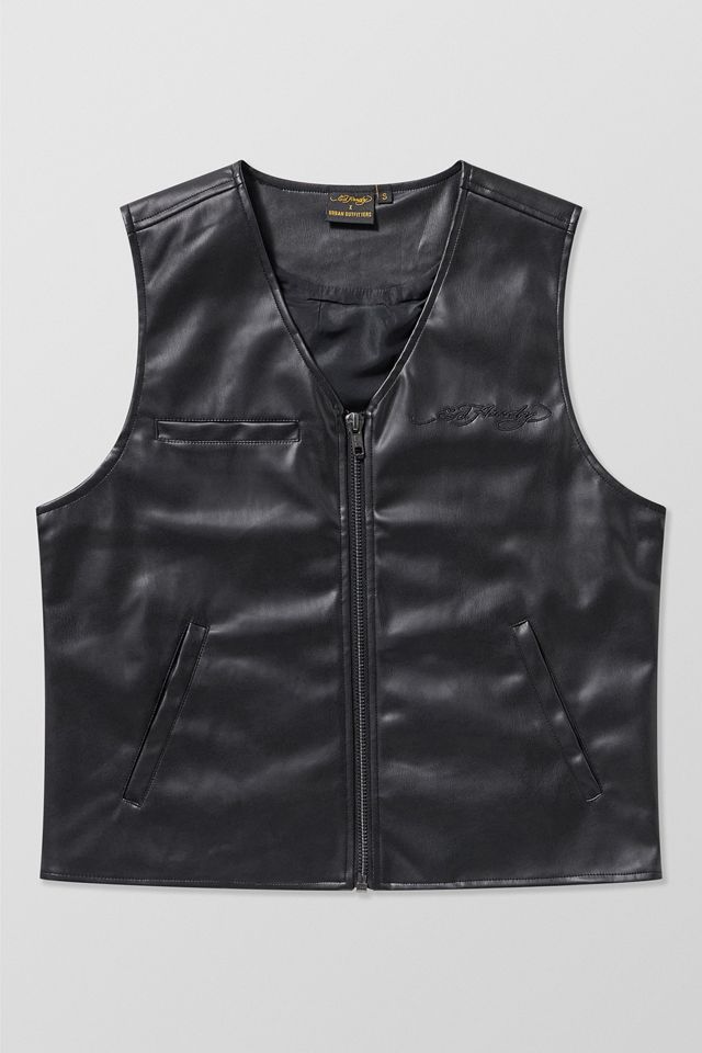 ED Hardy UO Exclusive Black PU Dragon Vest #6