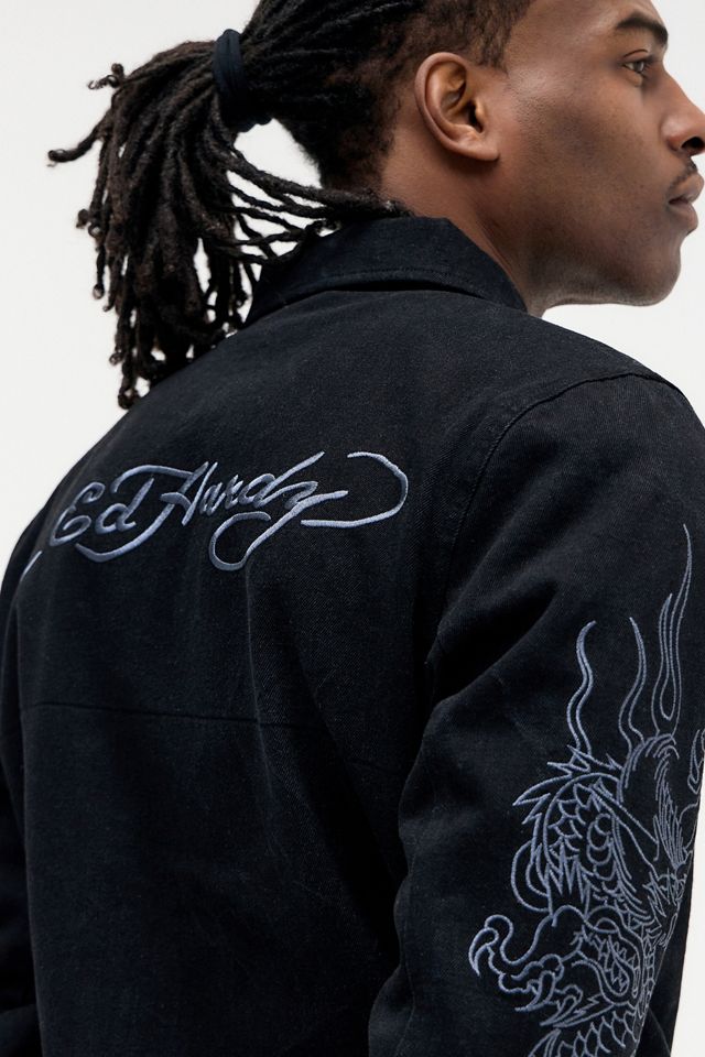 Ed Hardy UO Exclusive Black Dragon Work Jacket #3