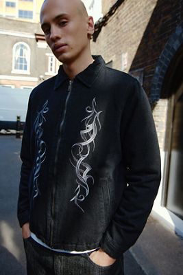 Ed Hardy UO Exclusive Black Floral Embroidered Jacket