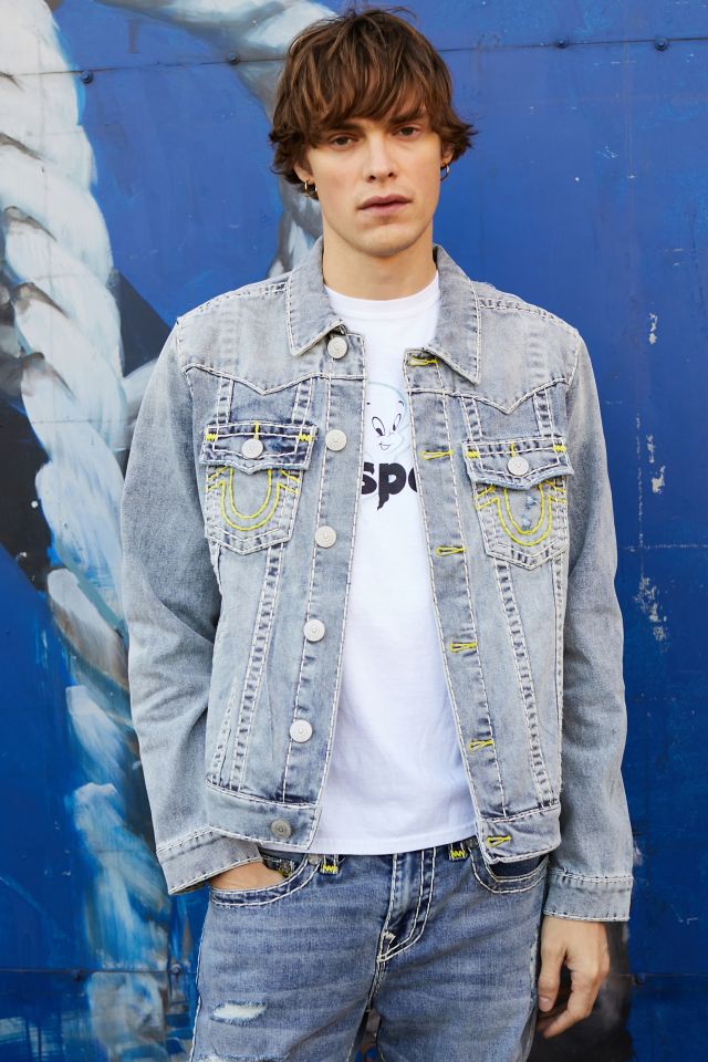 Denim jacket hot sale distressed