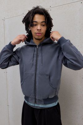 BDG Ausgewaschene Schwarze Rex Ungefütterte Kapuzen-Skate-Jacke