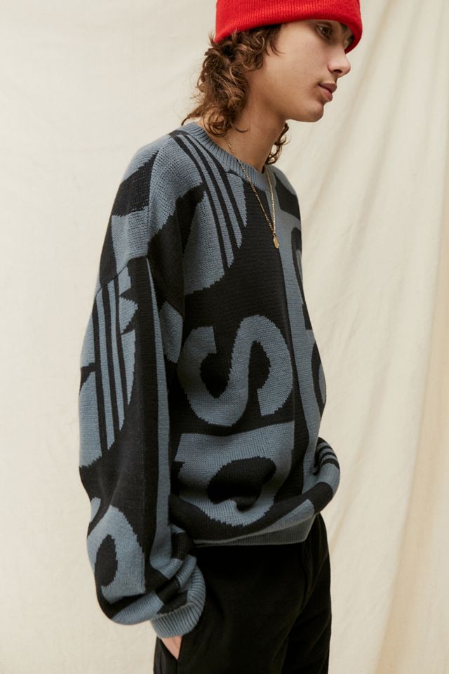 adidas Black Two-Tone Logo Knit Jumper | Urban Outfitters UK