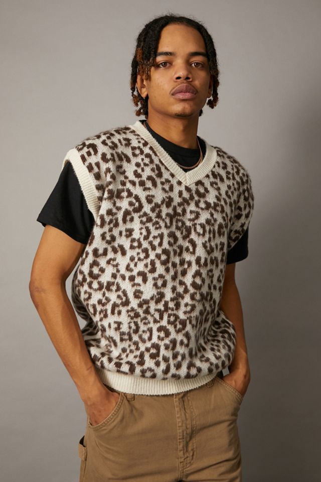 iets frans... – Unisex-Pullunder in Weiß mit Leoprint #1