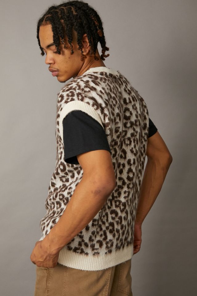 iets frans... – Unisex-Pullunder in Weiß mit Leoprint #3