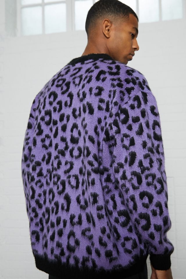iets frans... Cardigan spazzolato leopardo viola #1
