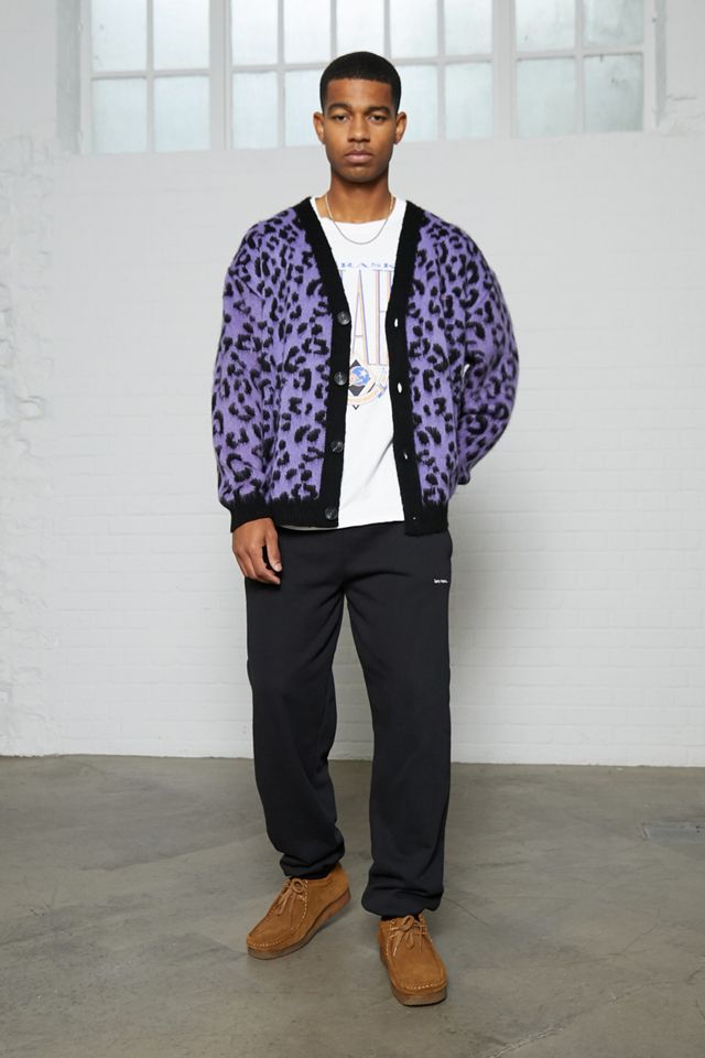 iets frans... Cardigan spazzolato leopardo viola #3