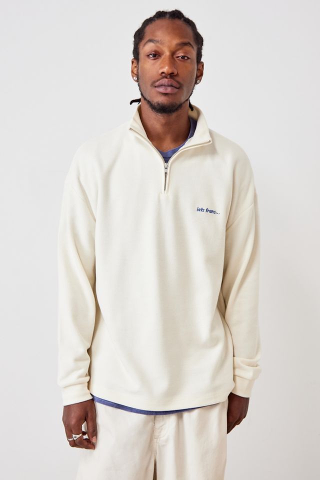 iets frans... Ecru Quarter-Zip Mock Neck Jumper | Urban Outfitters UK