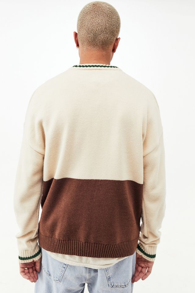 Kickers Crema & Brown Panel Sudadera de Punto #1